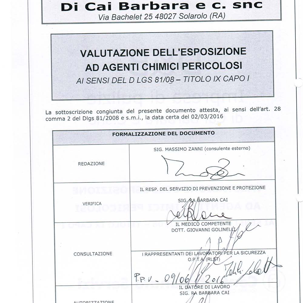 Valutazione rischi agenti chimici